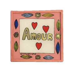 Peinture sous verre 10x10cm...