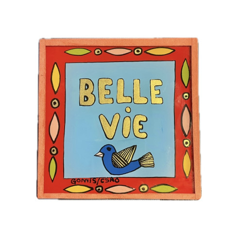 Peinture sous verre 10x10cm - BELLE VIE