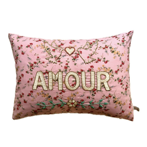 Embroidered cushion AMOUR