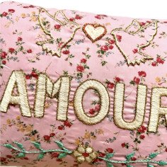 Embroidered cushion AMOUR 2