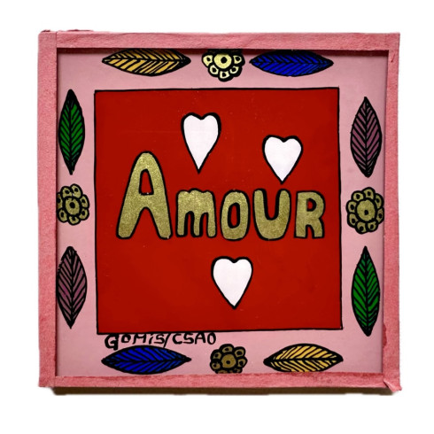 Peinture sous verre 10x10 AMOUR