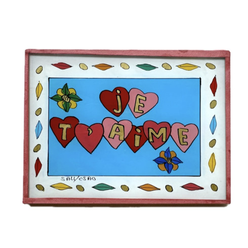 Peinture sous verre 16x12- JE T'AIME