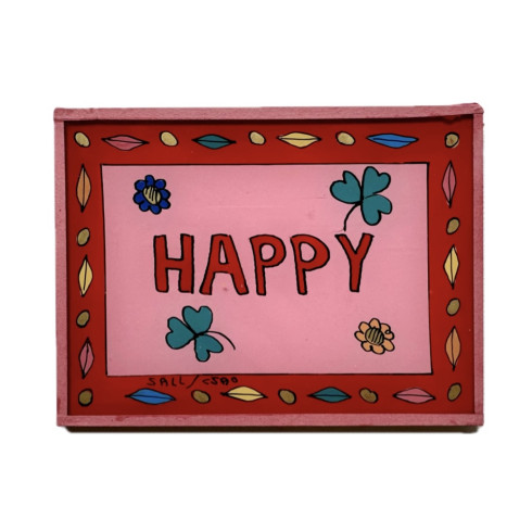 Painting under glass 16 x 12 HAPPY