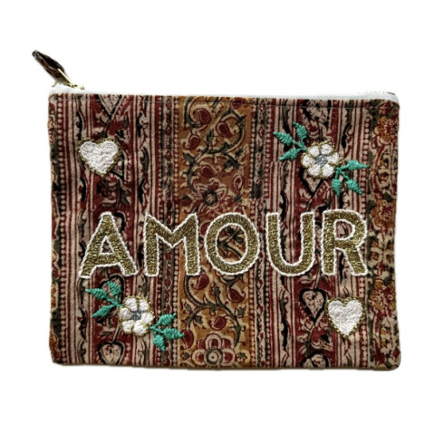Pochette brodée MM AMOUR
