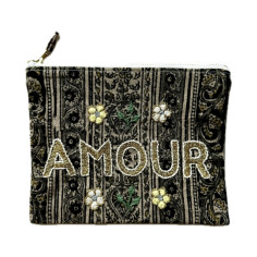 MM AMOUR embroidered pouch
