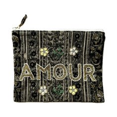 MM AMOUR embroidered pouch