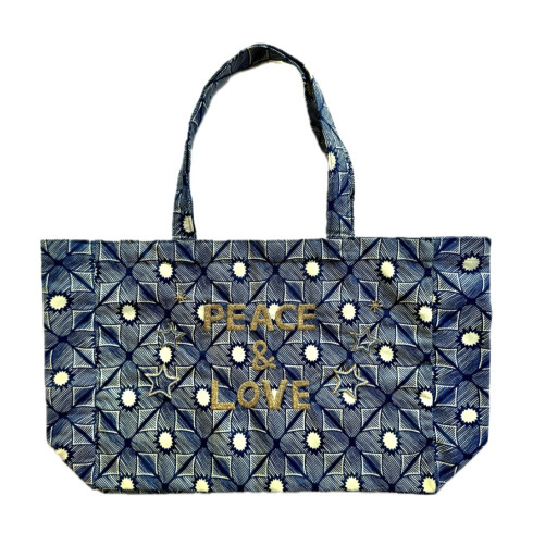 Kossiwa bag embroidered PEACE AND LOVE
