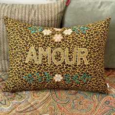 Embroidered cushion AMOUR