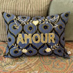 Embroidered cushion AMOUR
