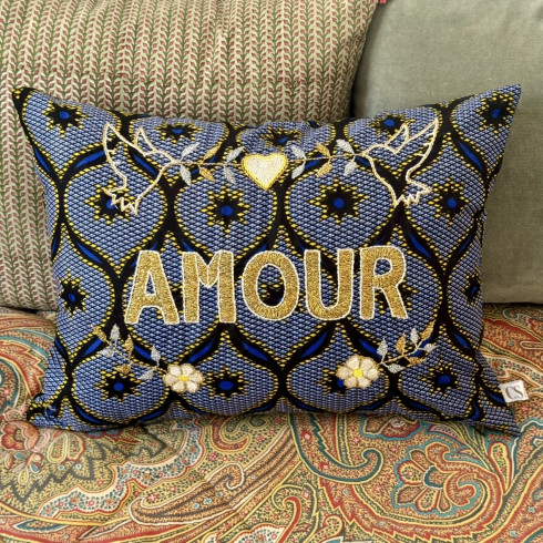 Embroidered cushion AMOUR