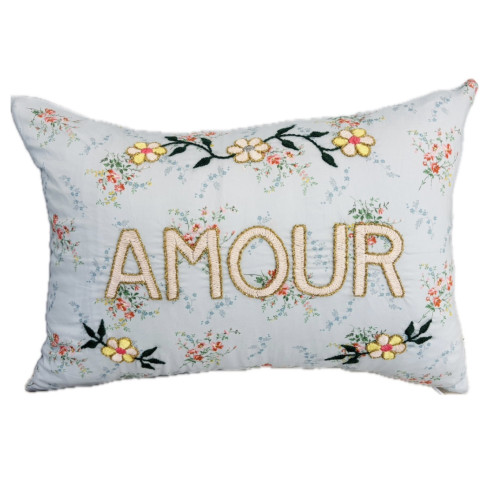 Embroidered cushion AMOUR