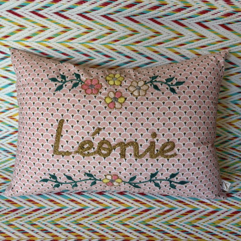 Embroidered Personalized Cushion Léonie