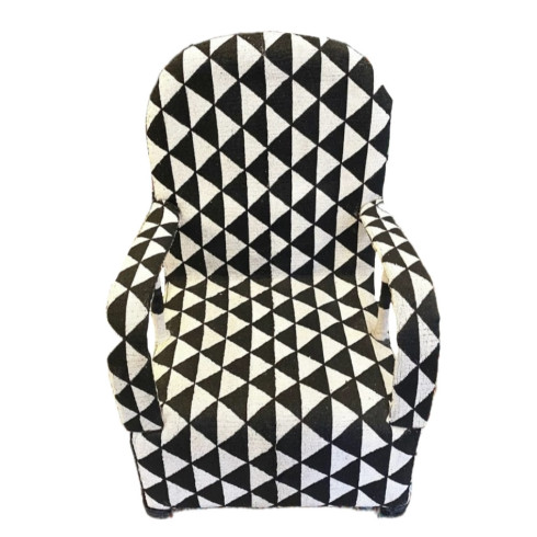 African Beaded Yoruba chair - black &...