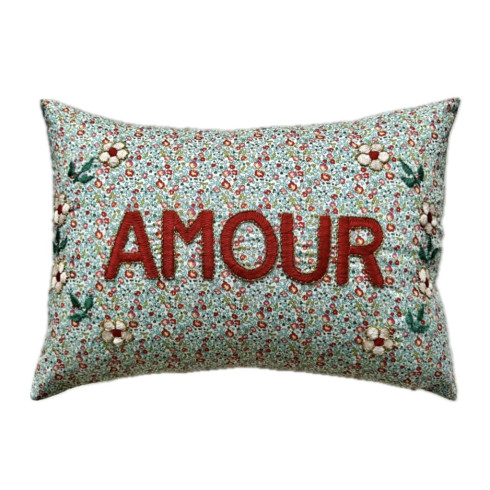 Embroidered cushion BONHEUR Embroidered cushion BONHEUR