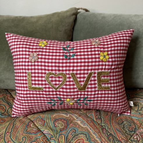 Embroidered cushion LOVE