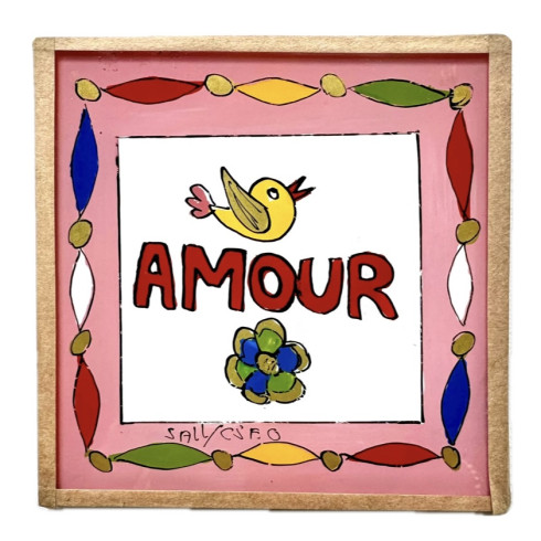 Peinture sous verre 10x10 AMOUR