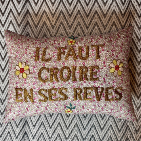 Embroidered cushion LOVE