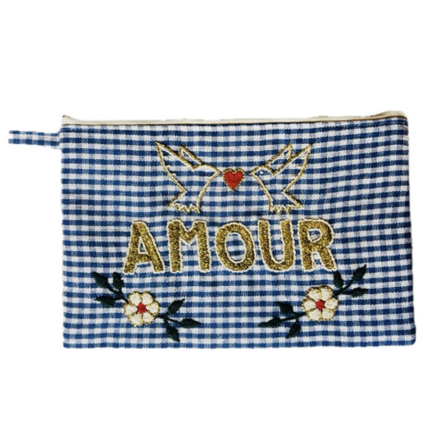 Pochette brodée MM AMOUR