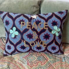 Embroidered cushion PEACE...