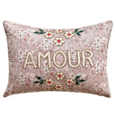 Embroidered cushion AMOUR