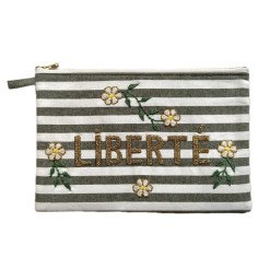 LIBERTE embroidered clutch