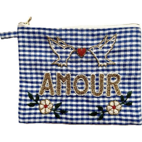 LOVE embroidered clutch M