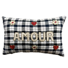 Embroidered cushion AMOUR