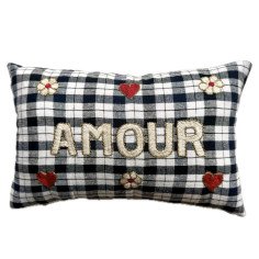 Embroidered cushion AMOUR