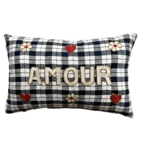 Embroidered cushion AMOUR