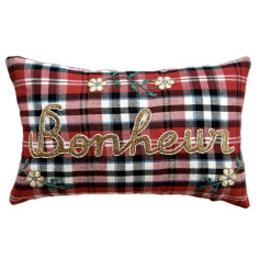 Mini coussin brodé Bonheur