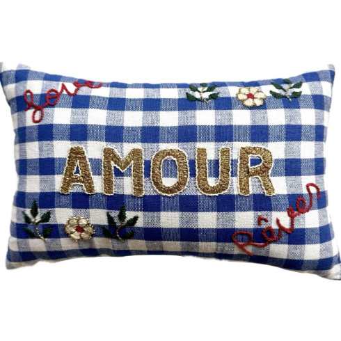 Mini coussin brodé AMOUR