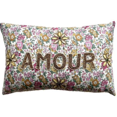 Embroidered cushion MAMAN