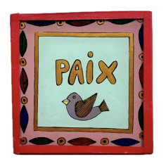 Peinture sous verre 10x10 PAIX