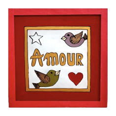 Peinture sous verre AMOUR