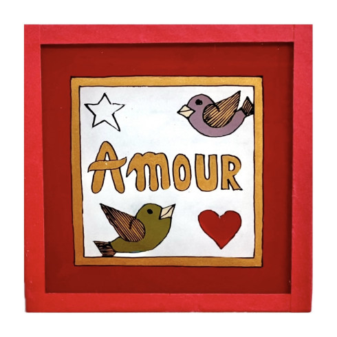 Painting under glass LOVE