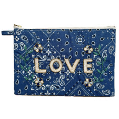 AMOUR embroidered clutch L