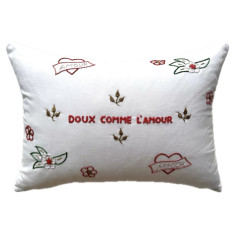 Embroidered cushion Soft as...