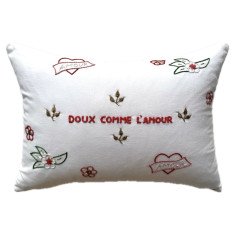 Embroidered cushion Soft as...