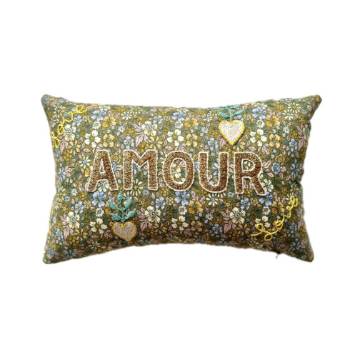 Embroidered cushion AMOUR