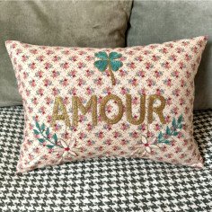 Embroidered cushion AMOUR