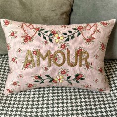 Embroidered cushion AMOUR
