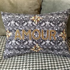 Embroidered cushion AMOUR
