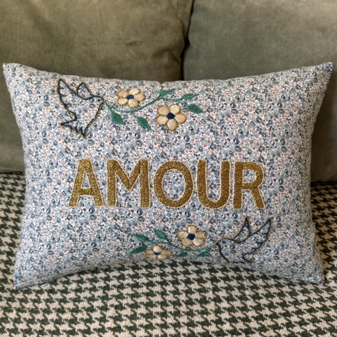 Embroidered cushion AMOUR