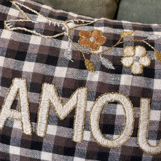 Embroidered cushion MAMAN 2