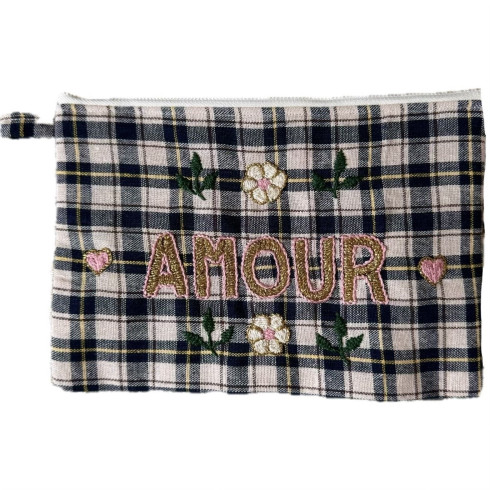 AMOUR embroidered clutch