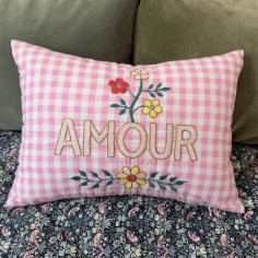 Embroidered cushion AMOUR