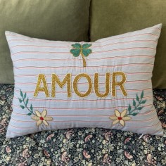 Embroidered cushion AMOUR
