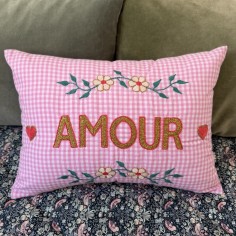Embroidered cushion AMOUR
