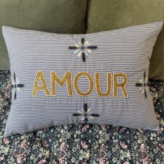 Embroidered cushion AMOUR