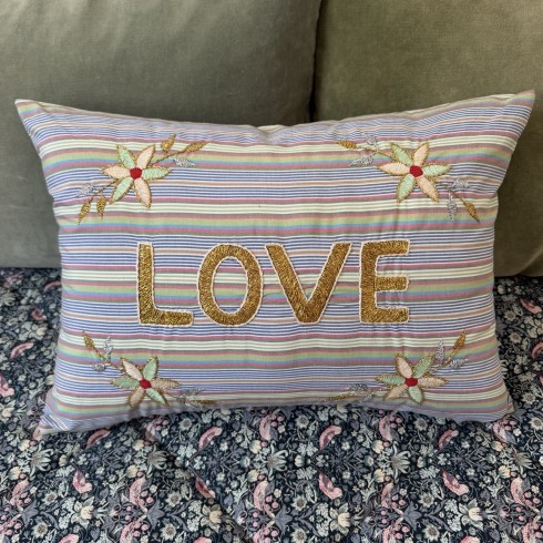 Embroidered cushion LOVE